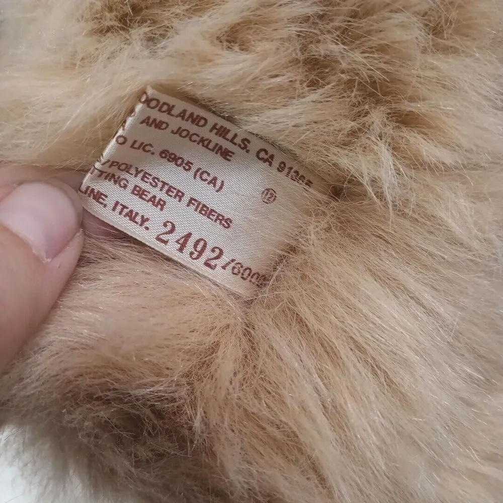 Vintage Applause Avanti Italy Leather Tag Teddy Bear Plush 1990s‎ Ltd 2492/6000